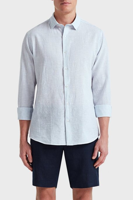 Bluemint Edmund Cepli % 100 Keten Regular Fit Erkek Short BM23004051MS 155 LACİVERT - Bluemint