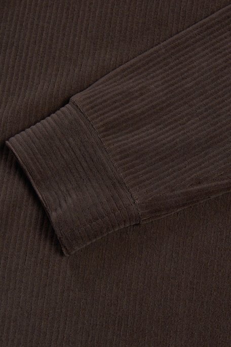 Bluemint Gael Fitilli Comfort Fit Dik Yaka Kadife Erkek Sweat BM24019345MW 221 KAHVE - Bluemint (1)