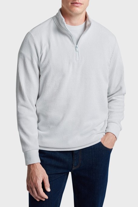 Bluemint Gael Fitilli Comfort Fit Dik Yaka Kadife Erkek Sweat BM24019345MW 630 MİNT - Bluemint