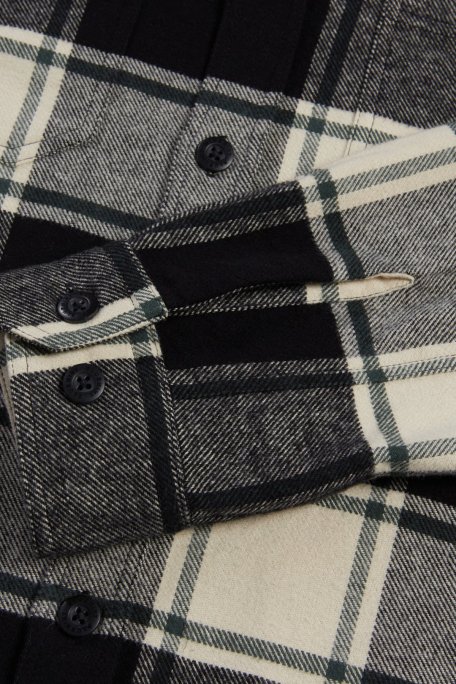 Bluemint James % 100 Pamuk Regular Fit Çift Cepli Erkek Gömlek BM24062344MW1 113 SİYAH-GRİ - Bluemint (1)