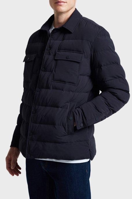 Bluemint Kapitoneli Comfort Fit Gömlek Yaka Şişme Erkek Mont BM24030342MW 155 LACİVERT - Bluemint