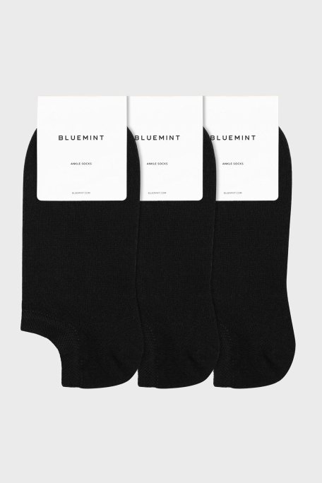 Bluemint Logolu Streç Pamuklu Kısa Erkek Çorap BM250232624A 111 SİYAH - Bluemint