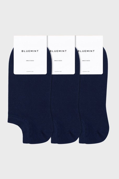 Bluemint Logolu Streç Pamuklu Kısa Erkek Çorap BM250232624A 155 KOYU LACİVERT - Bluemint