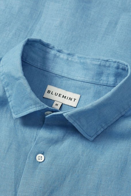 Bluemint Luca % 100 Keten Comfort Fit Erkek Gömlek BM24002092MS 1003 MAVİ - Bluemint (1)