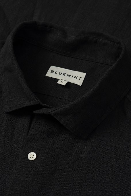 Bluemint Luca % 100 Keten Comfort Fit Erkek Gömlek BM24002092MS 111 SİYAH - Bluemint (1)