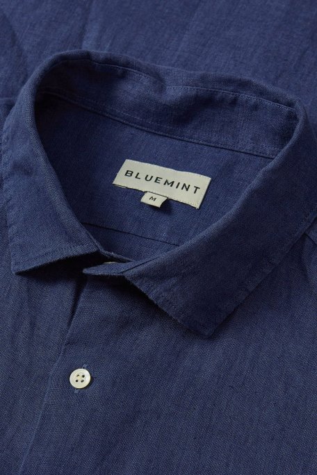 Bluemint Luca % 100 Keten Comfort Fit Erkek Gömlek BM24002092MS 313 LACİVERT - Bluemint (1)