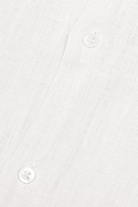 Bluemint Mars % 100 Keten Apaş Yaka Kısa Kollu Comfort Fit Erkek Gömlek BM23002107MS 112 BEYAZ - Bluemint (1)