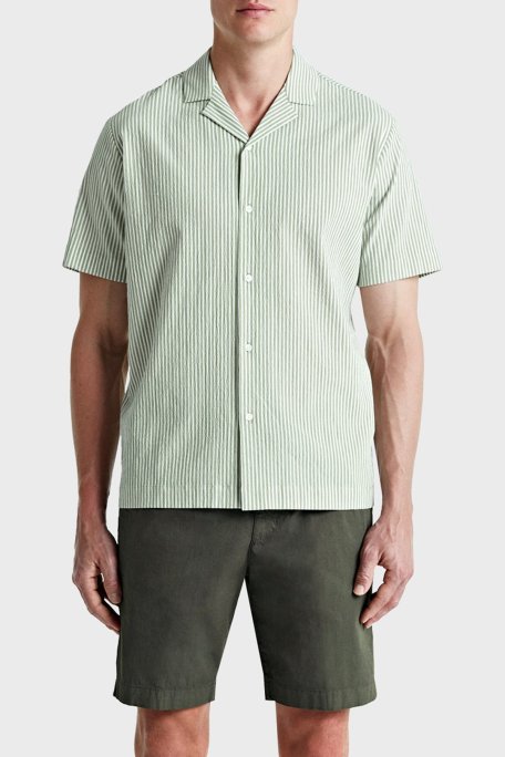 Bluemint Mars Streç Pamuklu Comfort Fit Kısa Kollu Erkek Gömlek BM24002295MS 1006 YEŞİL - Bluemint