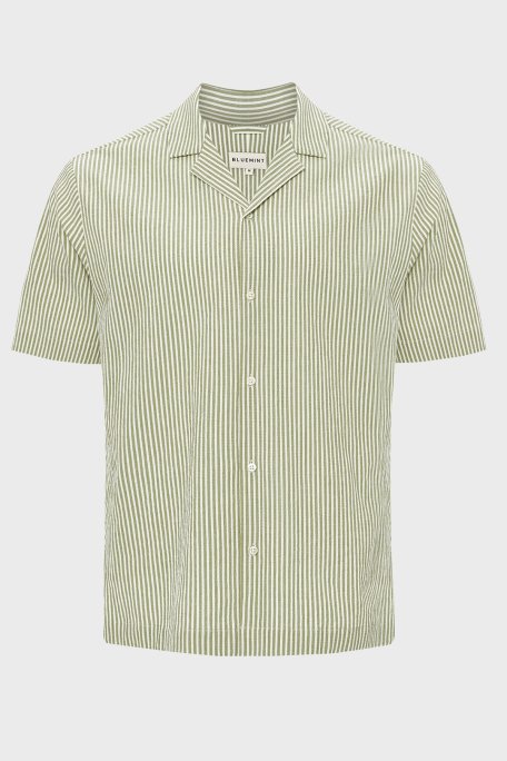 Bluemint Mars Streç Pamuklu Comfort Fit Kısa Kollu Erkek Gömlek BM24002295MS 1006 YEŞİL - Bluemint (1)