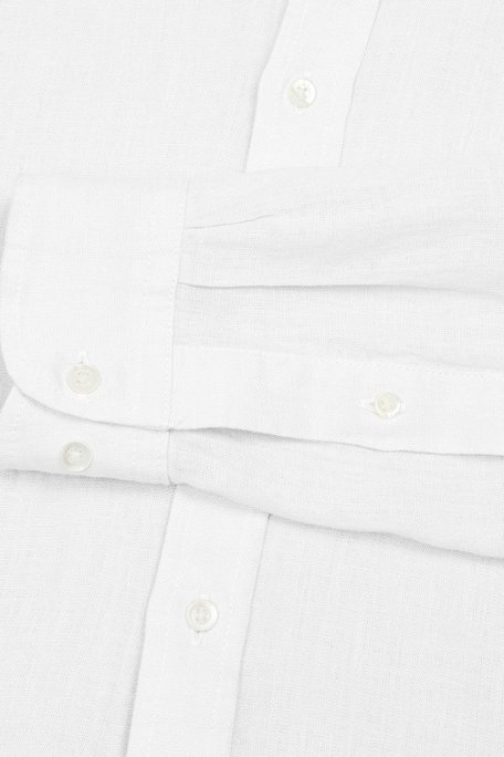 Bluemint Martin % 100 Keten Düğmeli Yaka Uzun Kollu Relaxed Fit Erkek Gömlek BM23002003MS 112 BEYAZ - Bluemint (1)