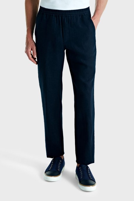 Bluemint Pamuklu Comfort Fit Lastikli Bel Daralan Paça Erkek Pantolon BM25009296MS 155 KOYU LACİVERT - Bluemint