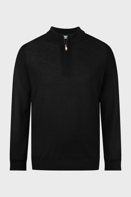 Bluemint Pamuklu Regular Fit Fermuarlı Dik Yaka Erkek Triko BM25020691MW 111 SİYAH - Bluemint (1)