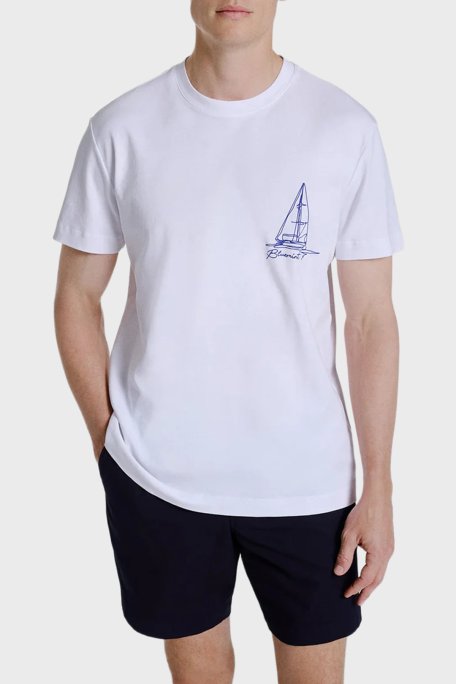 Bluemint Pamuklu Relaxed Fit Sırt Baskılı Bisiklet Yaka Erkek T Shirt NOLANPRINT 1326 BEYAZ - Bluemint