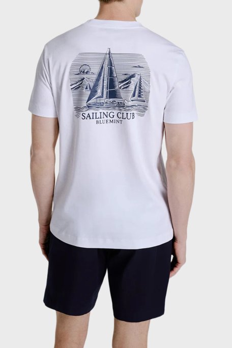 Bluemint Pamuklu Relaxed Fit Sırt Baskılı Bisiklet Yaka Erkek T Shirt NOLANPRINT 1337 BEYAZ - Bluemint (1)