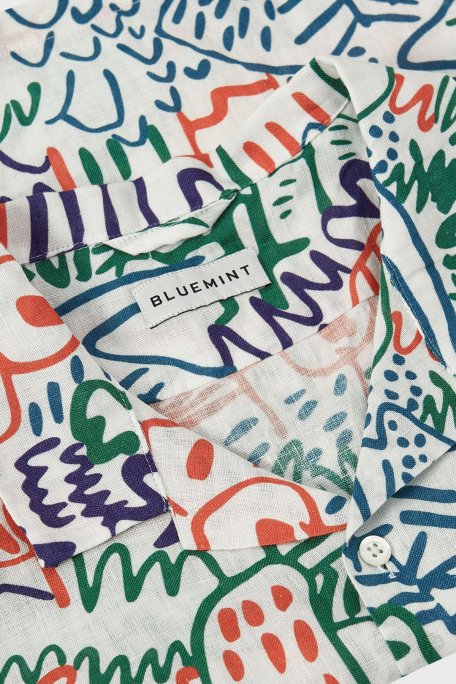 Bluemint Peter % 100 Keten Comfort Fit Kısa Kollu Çocuk Gömlek BM24058209BS 1010 BEYAZ - Bluemint (1)