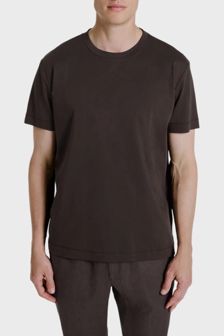 Bluemint Rahat % 100 Pamuk Bisiklet Yaka Erkek T Shirt NOLAN 1327 KAHVE - Bluemint