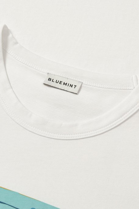 Bluemint Ricci Yumuşak Pamuklu Fitted Erkek T Shirt BM24001199MS 1026 BEYAZ - Bluemint (1)