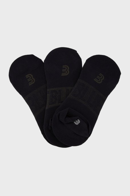 Bluemint Streç Logolu 3 Pack Bilek Erkek Çorap BM24023559A4 111 SİYAH - Bluemint