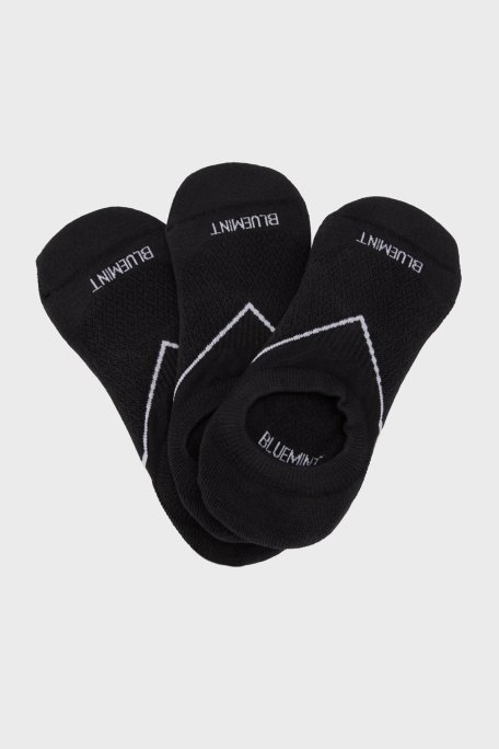 Bluemint Streç Pamuklu Şerit Detaylı 3 Pack Bilek Erkek Çorap BM24023560A4 111 SİYAH - Bluemint