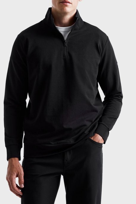 Bluemint Wesley Streç Pamuklu Regular Fit Dik Yaka Erkek Sweat BM22019247MW 111 SİYAH - Bluemint