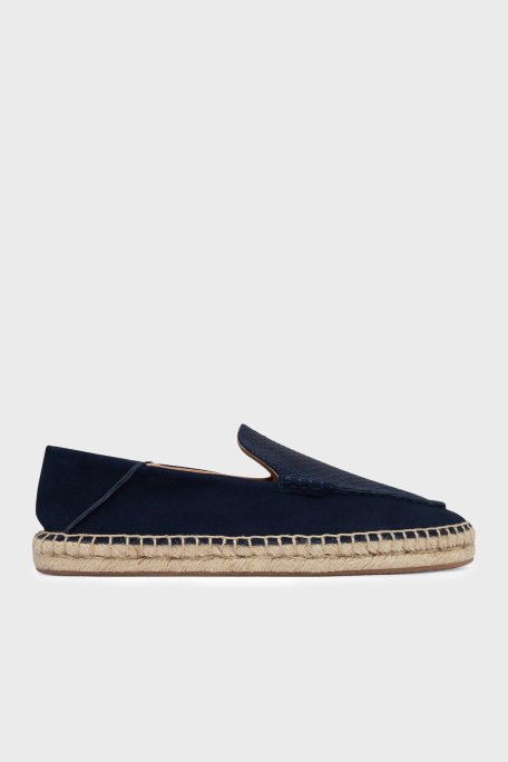 Boss % 100 Deri Erkek Espadril 50563149 401 LACİVERT - Boss