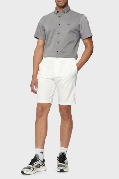 Boss % 100 Pamuk Kısa Kollu Regular Fit Düğmeli Yaka Erkek Gömlek 50512005 052 AÇIK GRİ - Boss (1)