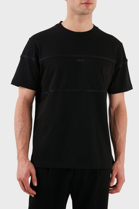 Boss % 100 Pamuk Loose Fit Bisiklet Yaka Logolu Erkek T Shirt 50531274 001 SİYAH - Boss