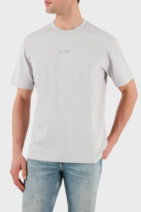 Boss % 100 Pamuk Oversize Bisiklet Yaka Logolu Erkek T Shirt 50519368 054 GRİ - Boss