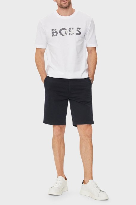 Boss % 100 Pamuk Regular Fit Bisiklet Yaka Logolu Erkek T Shirt 50513382 100 BEYAZ - Boss (1)