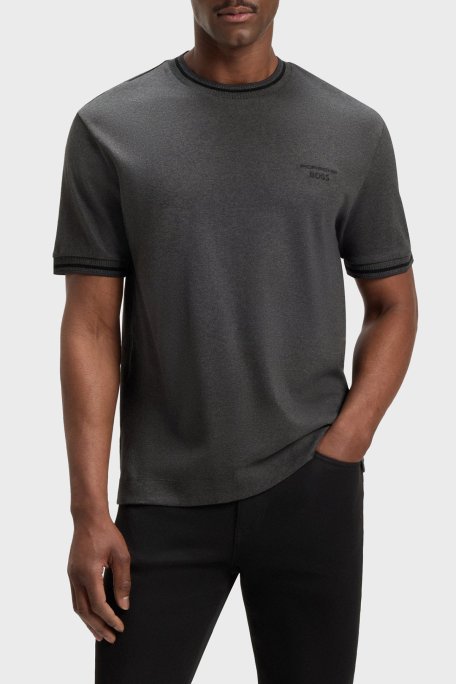 Boss % 100 Pamuk Regular Fit Bisiklet Yaka Logolu Erkek T Shirt 50543341 012 ANTRASİT - Boss