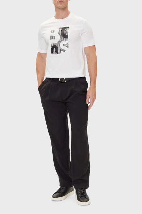 Boss % 100 Pamuk Regular Fit Bisiklet Yaka Logolu Erkek T Shirt 50543901 100 BEYAZ - Boss (1)