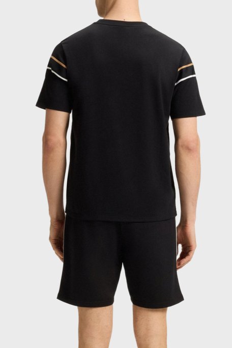 Boss % 100 Pamuk Regular Fit Bisiklet Yaka Logolu Jarse Erkek T Shirt 50545852 001 SİYAH - Boss (1)