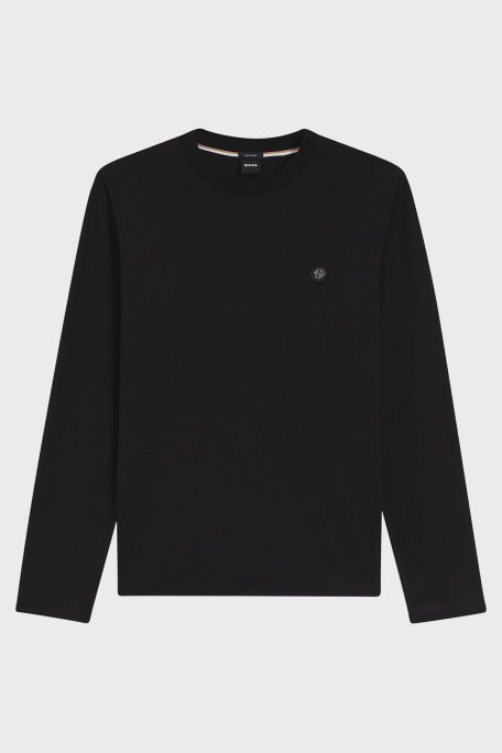 Boss % 100 Pamuk Regular Fit Bisiklet Yaka Uzun Kollu Erkek T Shirt 50555107 001 SİYAH - Boss