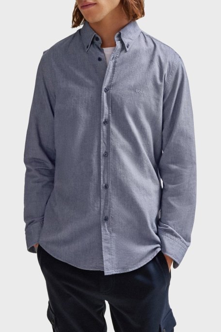 Boss % 100 Pamuk Regular Fit Düğmeli Yaka Erkek Gömlek 50489341 418 AÇIK MAVİ - Boss