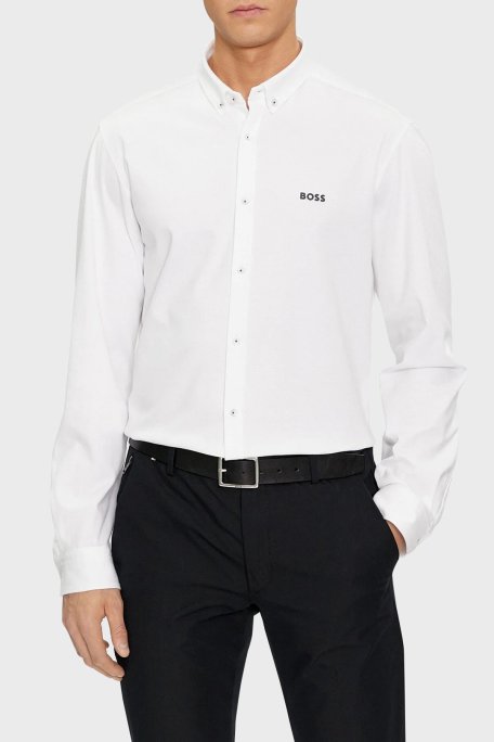 Boss % 100 Pamuk Regular Fit Düğmeli Yaka Erkek Gömlek 50512006 100 BEYAZ - Boss