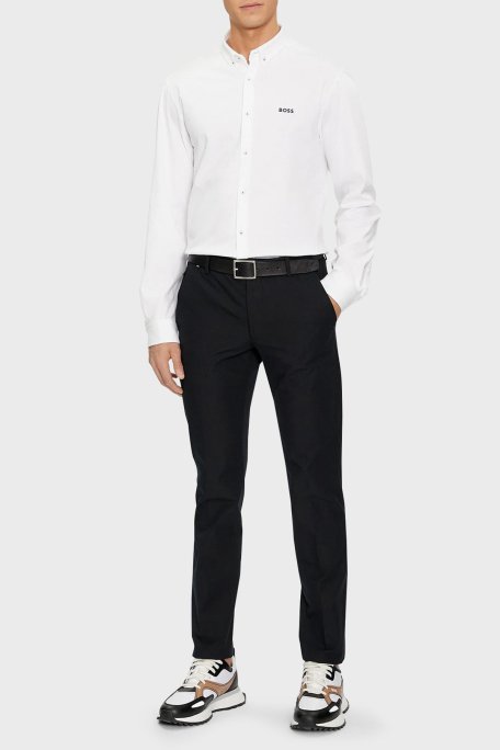 Boss % 100 Pamuk Regular Fit Düğmeli Yaka Erkek Gömlek 50512006 100 BEYAZ - Boss (1)