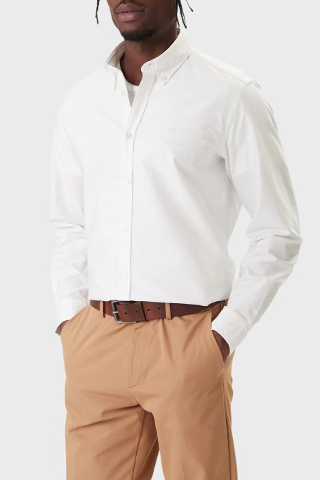 Boss % 100 Pamuk Regular Fit Düğmeli Yaka Logolu Erkek Gömlek 50555966 100 BEYAZ - Boss