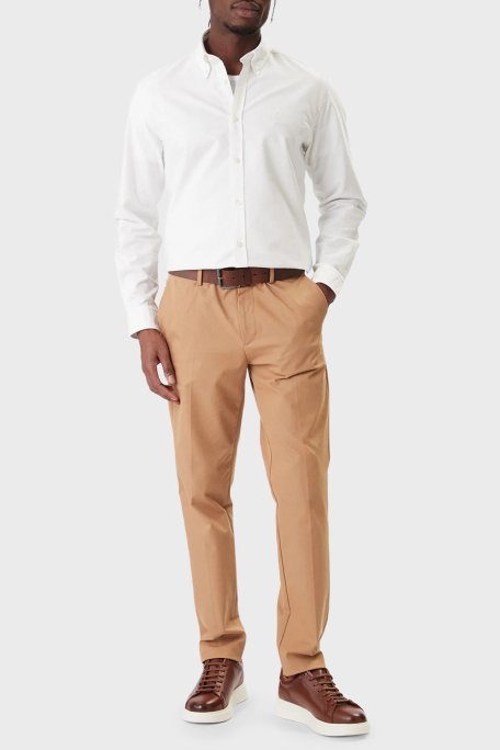 Boss % 100 Pamuk Regular Fit Düğmeli Yaka Logolu Erkek Gömlek 50555966 100 BEYAZ - Boss (1)