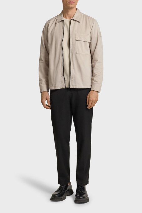 Boss % 100 Pamuk Regular Fit Fermuarlı Erkek Ceket 50553706 070 TAŞ - Boss (1)