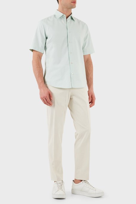 Boss % 100 Pamuk Regular Fit Kısa Kollu Kent Yaka Erkek Gömlek 50489351 446 AÇIK YEŞİL - Boss (1)