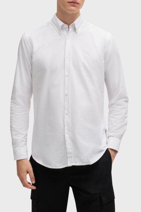 Boss % 100 Pamuk Regular Fit Logolu Erkek Gömlek 50519707 100 BEYAZ - Boss