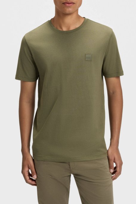 Boss % 100 Pamuk Relaxed Fit Bisiklet Yaka Erkek T Shirt 50508584 342 HAKİ - Boss