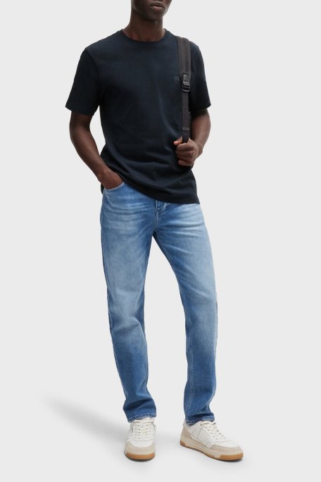 Boss % 100 Pamuk Relaxed Fit Bisiklet Yaka Erkek T Shirt 50508584 404 LACİVERT - Boss (1)