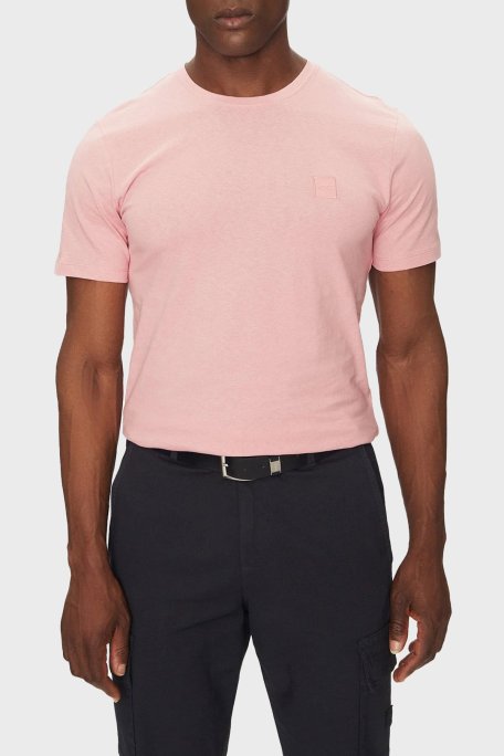 Boss % 100 Pamuk Relaxed Fit Bisiklet Yaka Erkek T Shirt 50508584 694 AÇIK PEMBE - Boss