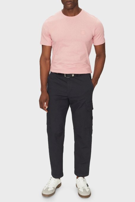 Boss % 100 Pamuk Relaxed Fit Bisiklet Yaka Erkek T Shirt 50508584 694 AÇIK PEMBE - Boss (1)