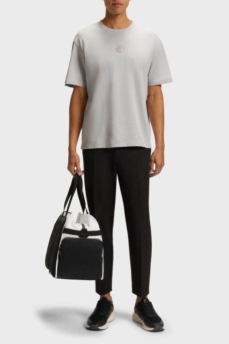 Boss % 100 Pamuk Relaxed Fit Bisiklet Yaka Logolu Erkek T Shirt 50544316 054 AÇIK GRİ - Boss (1)