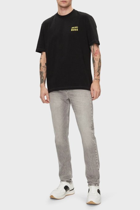 Boss % 100 Pamuk Relaxed Fit Sırt Baskılı Erkek T Shirt 50515553 002 SİYAH - Boss (1)