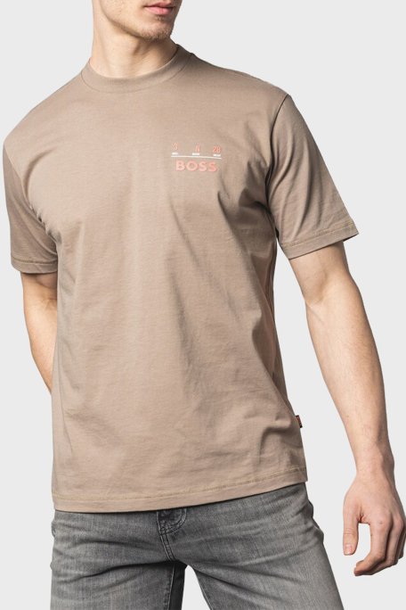 Boss % 100 Pamuk Relaxed Fit Sırt Baskılı Erkek T Shirt 50515553 246 SÜTLÜ KAHVE - Boss (1)