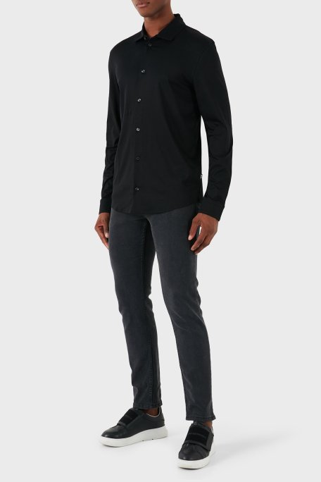 Boss % 100 Pamuk Slim Fit Merserize Erkek Gömlek 50523932 001 SİYAH - Boss (1)