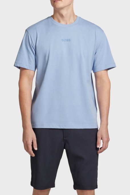 Boss % 100 Pamuklu Oversize Fit Erkek T Shirt 50519368 498 MAVİ - Boss